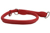 Round High Quality Genuine Rolled Leather Choke Dog Collar Red