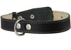 Genuine Thick Leather Collar for Medium Dogs 15"-20" Neck Size, 1" Wide, Black