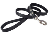 4' Genuine Leather Classic Dog Leash Black 3/4" Wide for Large Dogs