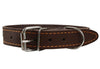Genuine Leather Studded Dog Collar, Brown, 1" Wide. Fits 13"-17.5" Neck Size