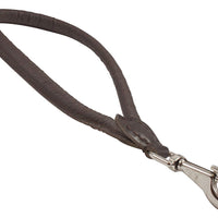 Dogs My Love Round Genuine Rolled Leather Dog Short Traffic Leash 13" Long 1/2 Diam Lead