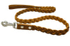 Genuine Fully Braided Leather Dog Leash 4 Ft Long 1" Wide Brown, Large Breeds