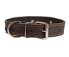Genuine Leather Studded Dog Collar, Brown, 1.5" Wide. Fits 16"-20" Neck Size Amstaff