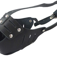 Real Leather Cage Basket Secure Dog Muzzle #117 Black - Spaniel (Circumf 10.75", Snout Length 2.75")