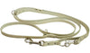 White 6 Way Euro Leather Dog Leash, Adjustable Lead 49"-94" Long, 1/2" Wide (12 mm) for Medium Dogs