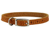Genuine Leather Dog Collar 8"-9.5" Neck for Smallest Breeds and Young Puppies Tan