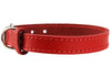 Genuine Leather Dog Collar for Smallest Dogs and Puppies 3 Sizes Red