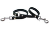 Genuine Leather Double Dog Leash - Two Dog Coupler (Black, Medium: 15" long by 5/8" wide)