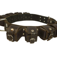 8lbs Genuine Leather Weighted Dog Collar 2" wide. Exercise and Training. Fits 24"-30" Neck size