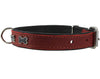 Genuine Red Leather Metal Bone Studs Soft Red Leather Padded Dog Collar 5/8" Wide Fits 10"-12" Neck
