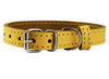 Genuine Leather Dog Collar for Smallest Dogs and Puppies 3 Sizes Yellow