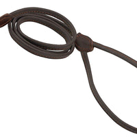 Dogs My Love 4ft Long Round Genuine Rolled Leather Dog Leash Brown