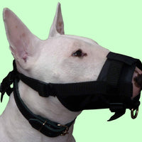 Adjustable Nylon Dog Grooming Black Muzzle No Bite 7.5"-10" size Medium, Retriever, Spaniel, Collie