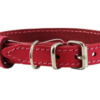 Genuine Leather Dog Collar for Smallest Dogs and Puppies 3 Sizes Pink