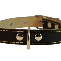 Genuine Leather Dog Collar 13"-19.5" Neck Size, 1" Wide Black
