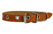 Real Leather Dog Collar 9.5"-13" Neck Size, 1/2" Wide Chihuahua, Puppies
