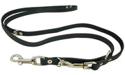 6 Way European Multifunctional Leather Dog Leash Adjustable Lead Black 41"-78" Long 1/2" Wide(12 mm) Medium