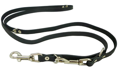 6 Way European Multifunctional Leather Dog Leash Adjustable Lead Black 41