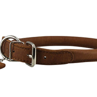 Dogs My Love Genuine Leather Rolled Dog Collar 15"-18" neck size, Chow Chow, Collie, Labrador