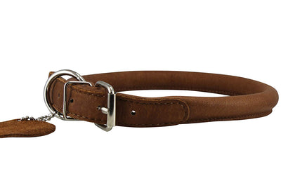 Dogs My Love Genuine Leather Rolled Dog Collar 15
