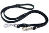 6 Way Multifunctional Leather Dog Leash Braided Adjustable Lead Black 42"-84" Long 3/4" Wide(18 mm)