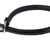 Round Genuine Rolled Leather Choke Dog Collar 25" Long Black Xlarge