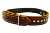 Genuine Leather Studded Padded Dog Collar 15"x5/8" Wide Fits 10"-13" Neck Poodle, Maltese, Puppies