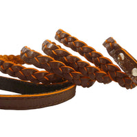 Genuine Fully Braided Leather Dog Leash 4 Ft Long 1/2" Wide Brown, Small Breeds