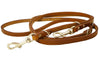 6-Way Euro Multifunctional Leather Dog Leash, Adjustable Lead Brown 41"-78" Long, 1/2" Wide (12 mm) Medium