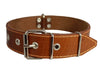 Genuine Leather Dog Collar 1.6"x27" Fits 19"-24" Neck, Brown
