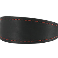 Black Real Leather Tapered Dog Collar 1,5" Wide, Fits 8.5"-10.5" Neck, Small, Dachshund