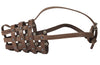 Leather Mesh Basket Secure Dog Muzzle #143 Brown (Circumference 11.5", Snout Length 4.25")