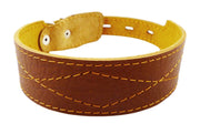 Real Leather Tapered Dog Collar 1.75" Wide, Fits 15"-19" Neck, Medium
