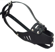 Real Leather Cage Basket Secure Dog Muzzle #119 Black (Circumference 9.5", Snout Length 2.5")