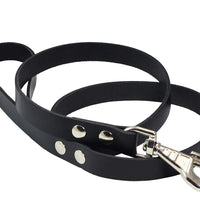 Dogs My Love Genuine Leather Classic Dog Leash 4 Ft Long 9 Sizes Black