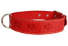 Genuine Leather Dog Collar 1.6"x27" Fits 19"-24" Neck, Red