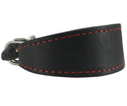 Black Real Leather Tapered Dog Collar 1,5" Wide, Fits 8.5"-10.5" Neck, Small, Dachshund