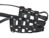 Leather Mesh Basket Secure Dog Muzzle #143 Black (Circumference 11.5", Snout Length 4.25")