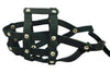 Genuine Leather Dog Basket Muzzle #105 Black - Pit Bull, AmStaff (Circumf 12", Snout Length 3.5")