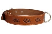 Genuine Leather Dog Collar 1.6"x27" Fits 19"-24" Neck, Brown