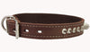 Thick Genuine Leather Spiked Dog Collar1" Wide Brown 17"-21" Neck 1" Wide Bulldog, Amstaff, Pitbull