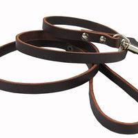 Genuine Leather Classic Dog Leash Brown 1/2 Wide 4 Ft Basset Hound, Collie, Shar-Pei