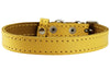 Genuine Leather Dog Collar for Smallest Dogs and Puppies 3 Sizes Yellow