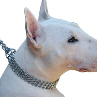 Triple Chain Heavy Duty Semi Choke Martingale Dog Collar 3mm Link Chrome 6 Sizes