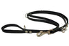 Dogs My Love Black 6 Way Euro Leather Dog Leash, Adjustable Lead 49"-94" Long, 3/4" Wide (18 mm)