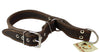Martingale Genuine Brown Double Ply Leather Dog Collar Choker Large Fits 19"-22.5" Neck.