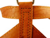 Orange Genuine Leather Dog Harness, Medium. 25"-30" Chest, 1" Wide Adjustable Straps