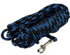 Dogs My Love Braided Nylon Rope Tracking Dog Leash, Black/Blue 15/30Ft 1/4" Diam Training Lead Small
