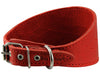 Red Real Leather Tapered Extra Wide Greyhound Whippet Dog Collar 2.75" Wide Fits 12"-16" Neck Medium