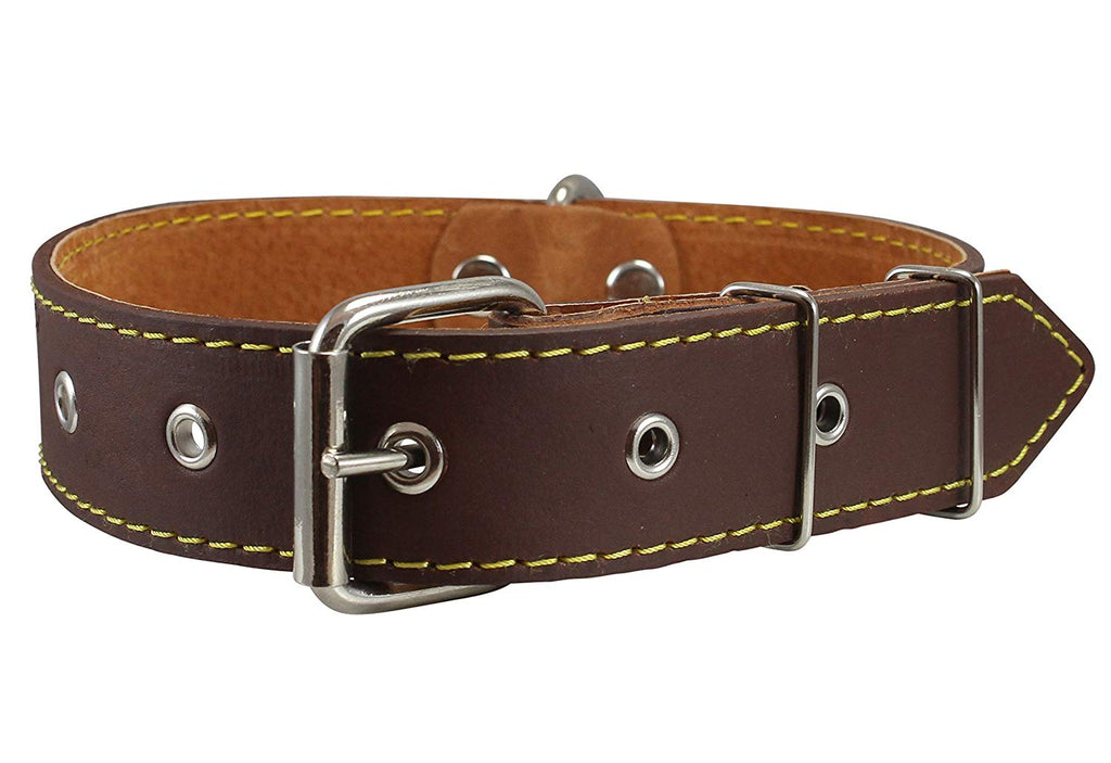 Real Thick Leather Dog Collar 16"-22" Neck Size, 1.5" Wide, Bullterrier, Pitbull